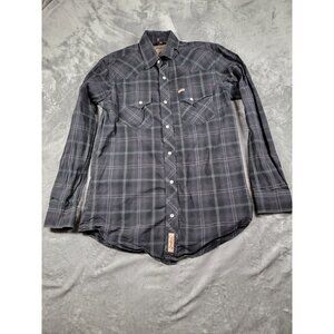 Rafter C Cowboy Collection‎ Pearl Snap Shirt Mens Plaid Pro Flex 45 Performance